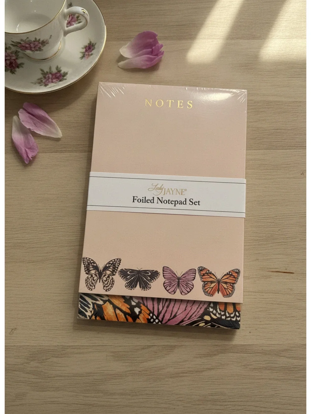 Lady Jayne Foiled Notepad Set with Butterfly Design